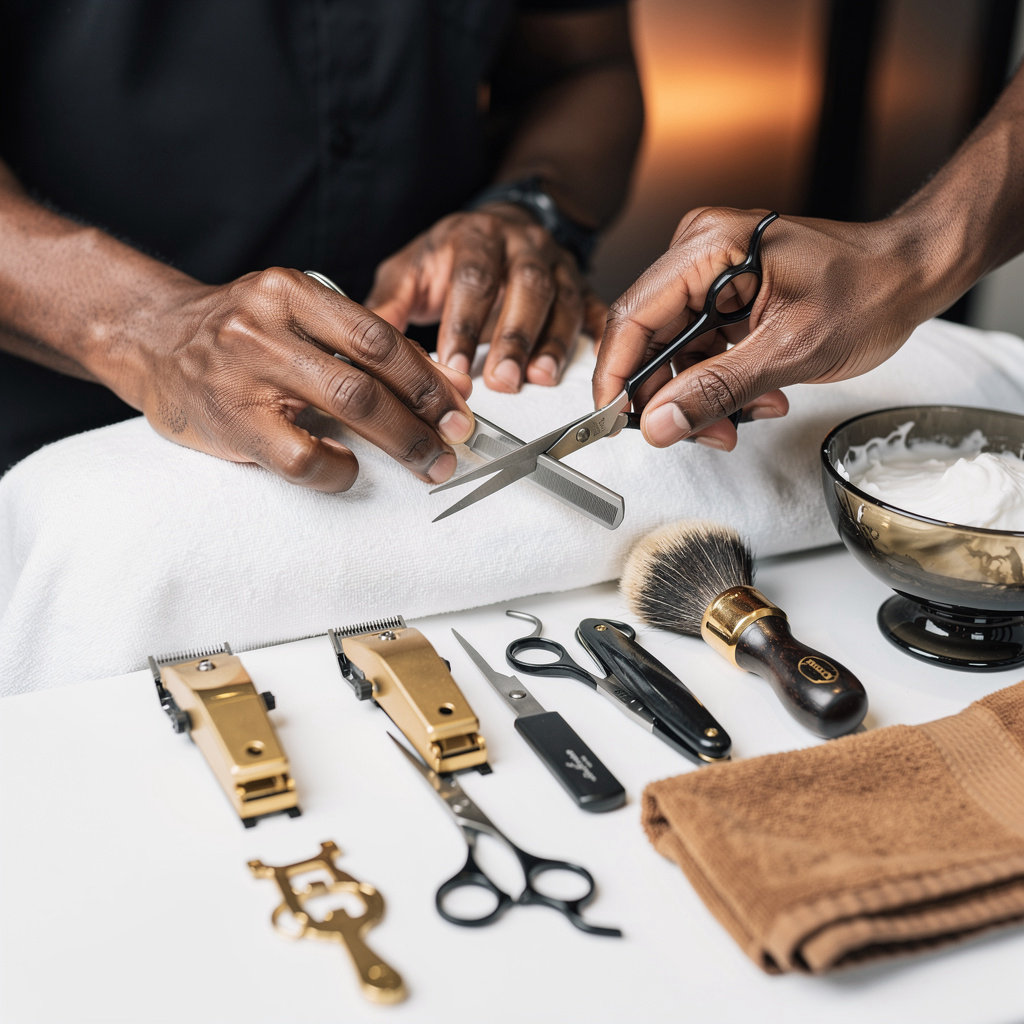 The Fade Room JA founders providing expert barbershop and male spa services at Icon Mall, Montego Bay